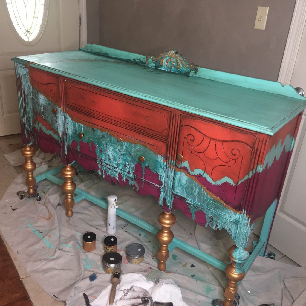 adding black wax to painted furnituer