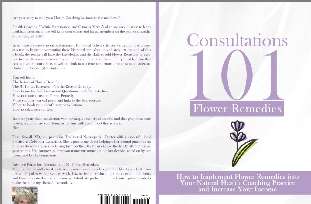 Terri Stovall ND, Flower Remedies, book cover, paperback cover, ebook cover, audio book cover, audible