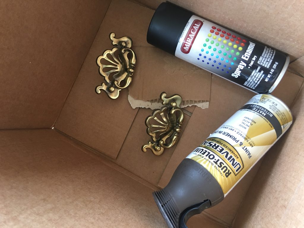 rustoleum spray paint, how to spray paint furniture hardware
